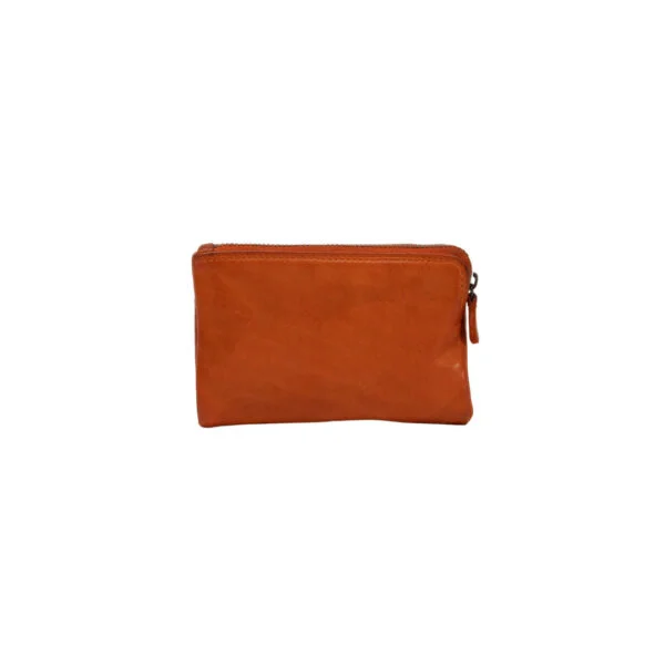 Handmade women's wallet in genuine vintage leather with zipper