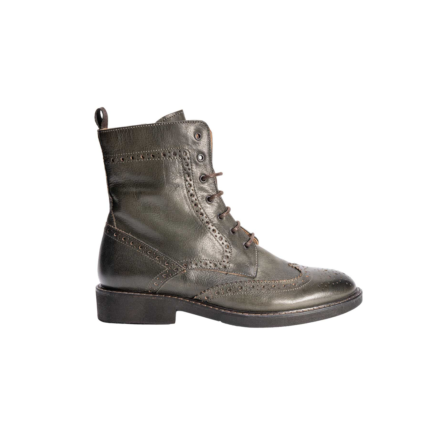 Stivaletti donna stringati in pelle di vitello lavorati a mano