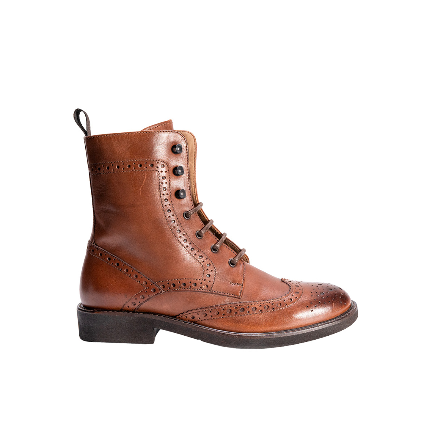 Stivaletti donna stringati in pelle di vitello lavorati a mano