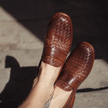 MOCASSINO UOMO ARTIGIANALE INTRECCIATO